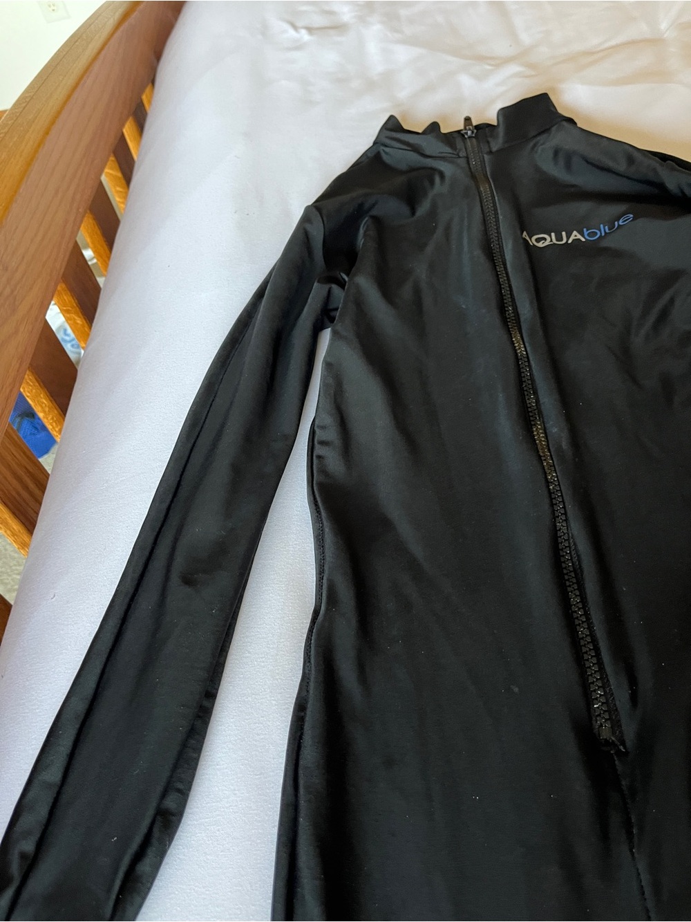 AquaBlue Wetsuit Black Full Body UV Shield Zip Up Swimsuit Surf Dive Size S - Picture 15 of 16